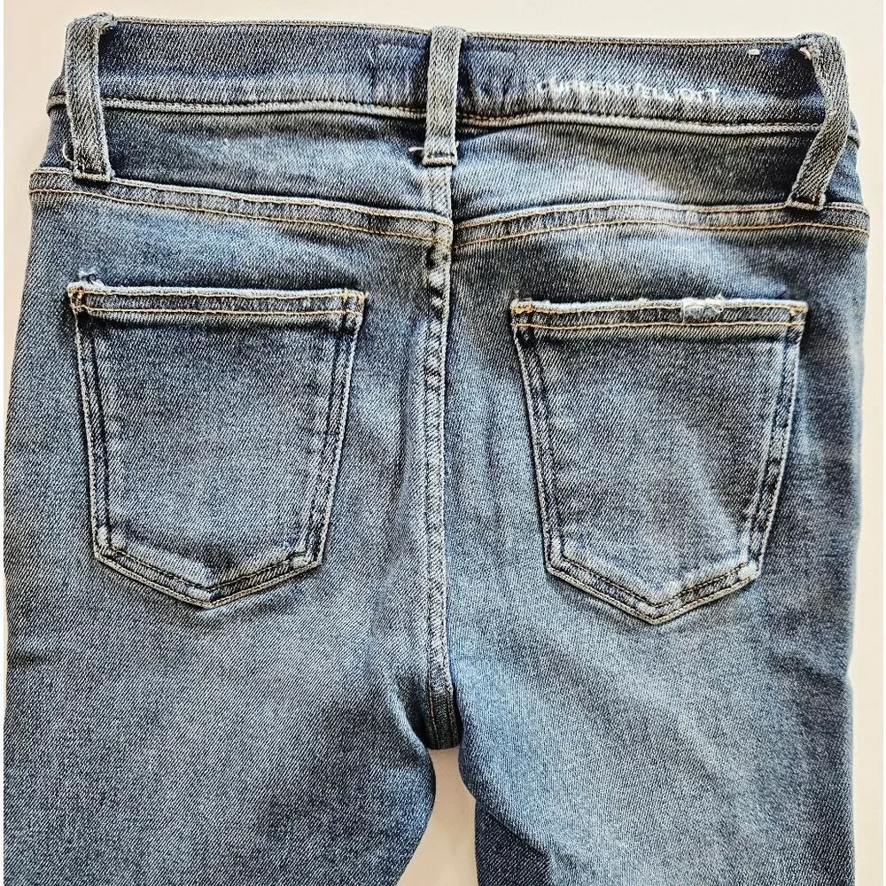 CURRENT/ELLIOT Stiletto High Waist Ragged Hem Distressed Ankle Skinny Jeans 25